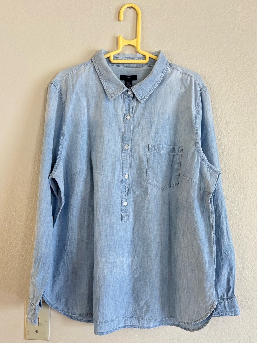 GAP Light Blue Denim Button Pullover Shirt